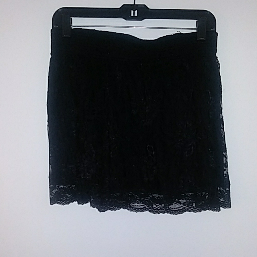Black Floral Lace Skirt